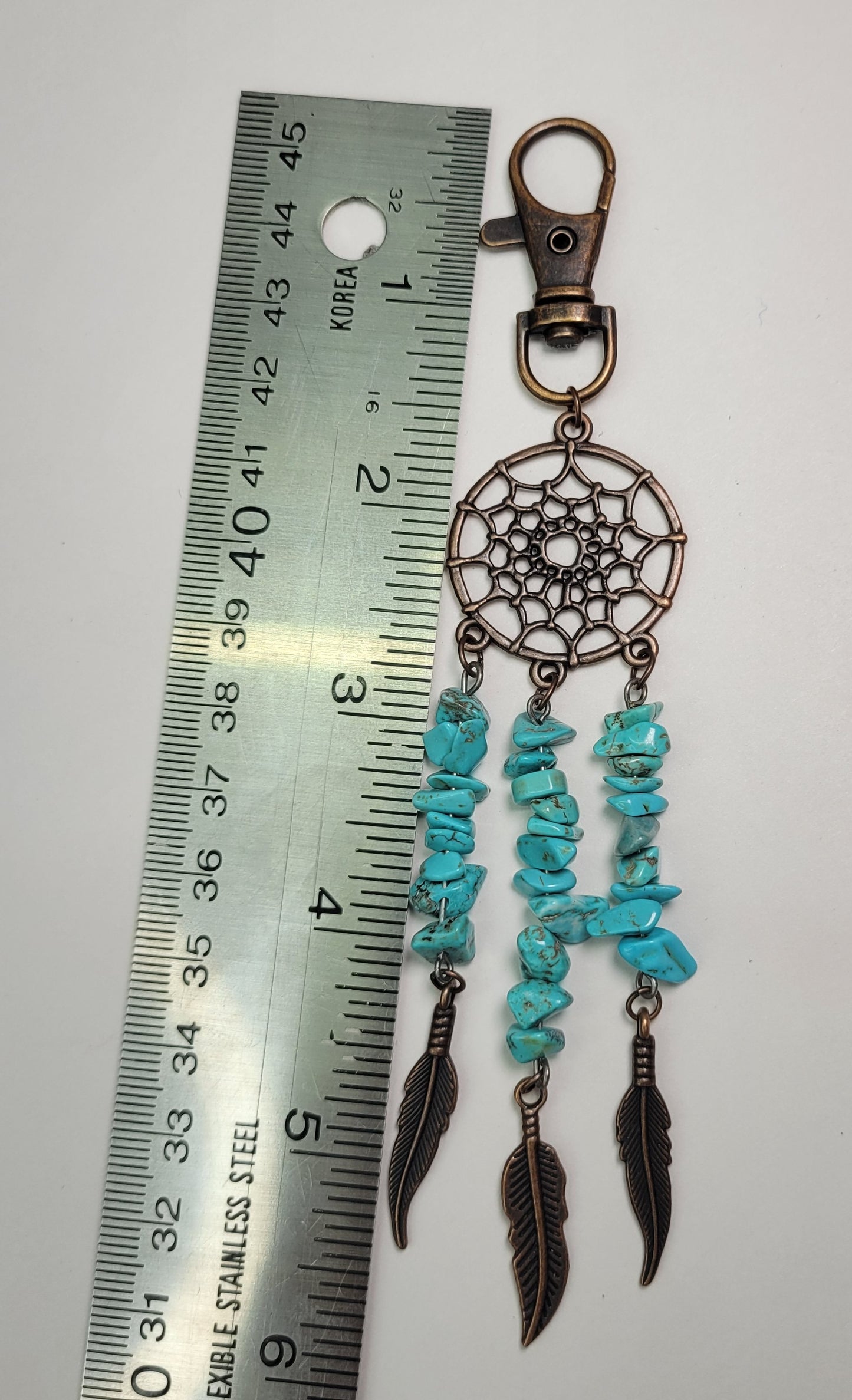 Capteur de rêve porte-clés avec pierres turquoise