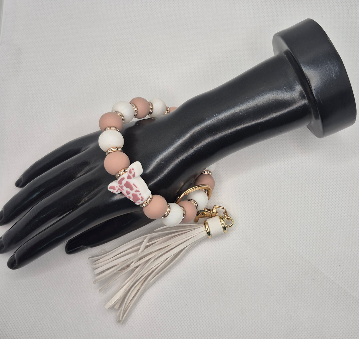 Bracelet porte-clé en perles de silicone