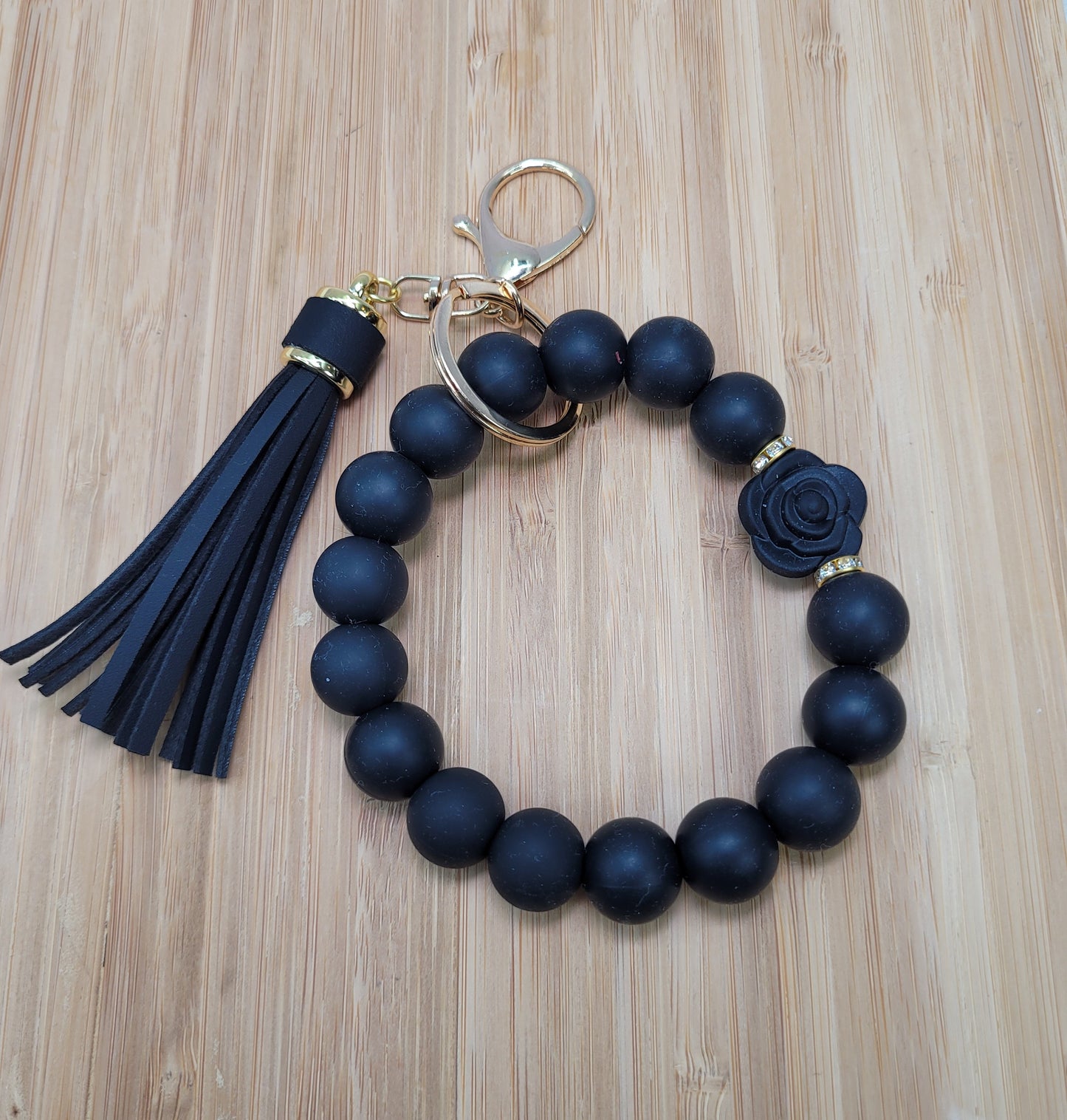 Bracelet porte-clé en perles de silicone