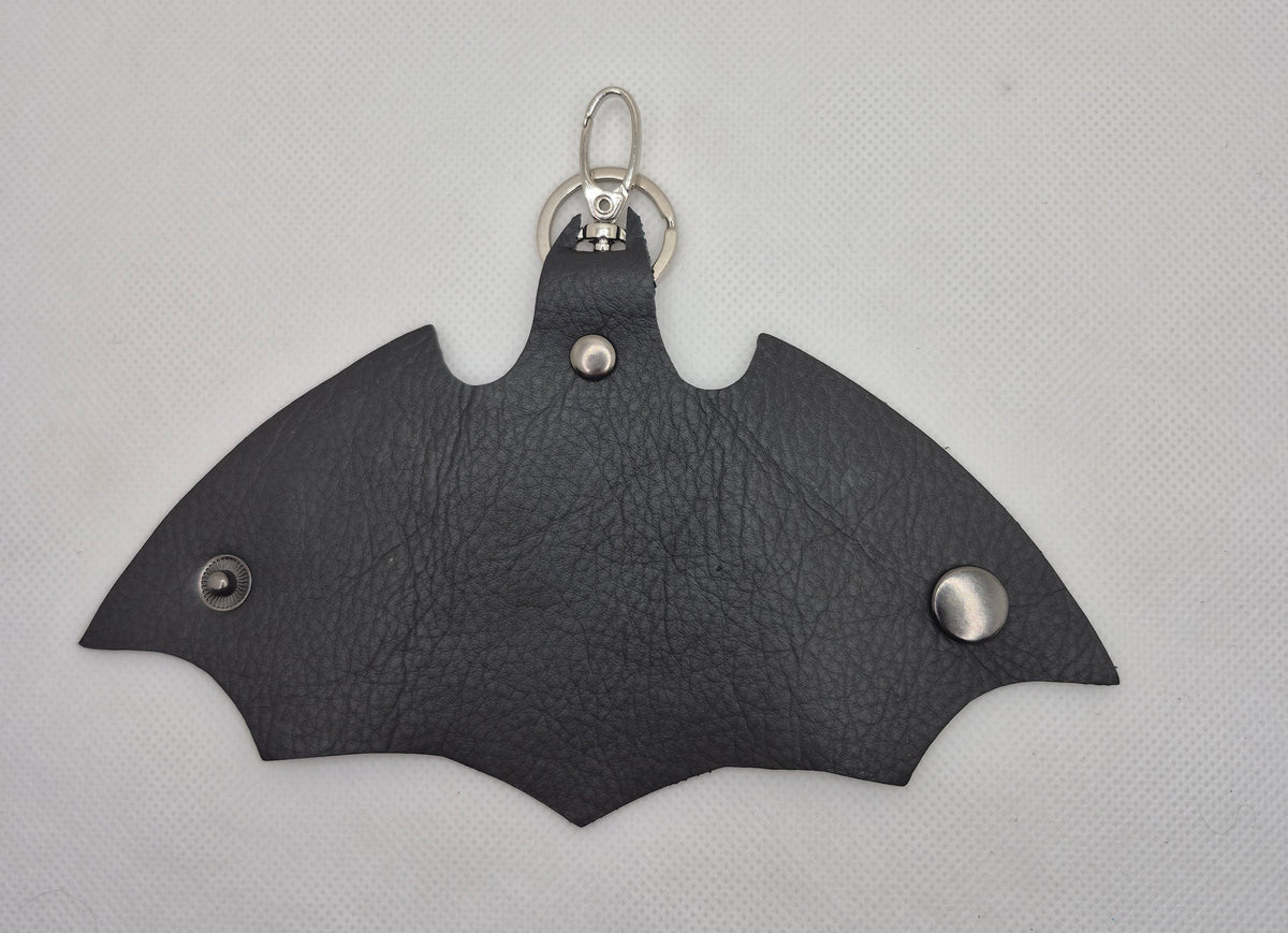Porte clés en cuir chauve-souris