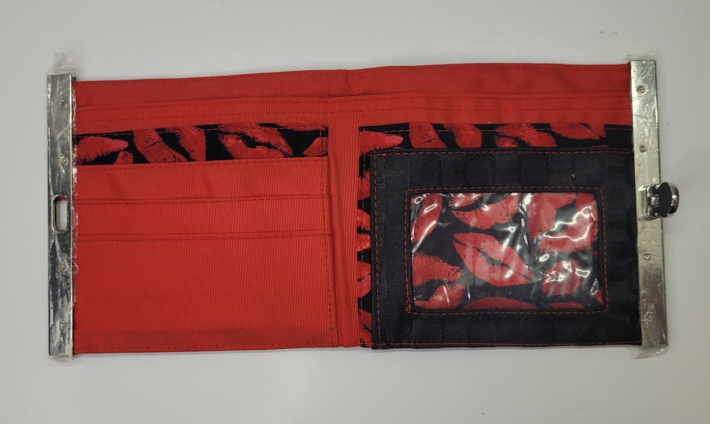 Portefeuille noir et rouge