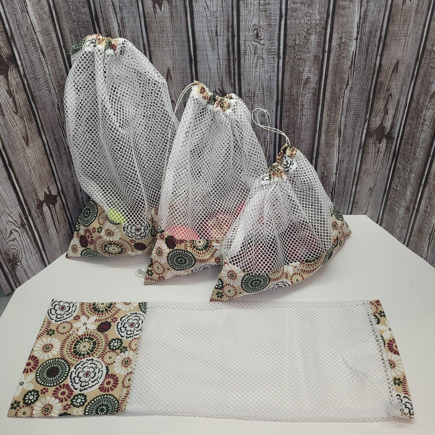 Ensemble de 4 sacs en filet pour fruits et légumes