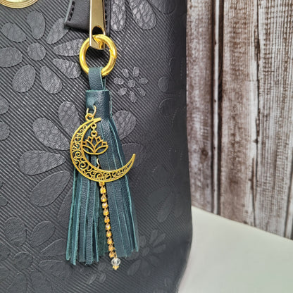 Parure de sac à main en vrai cuir vert recyclé