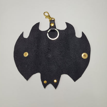 Porte clés en cuir chauve-souris