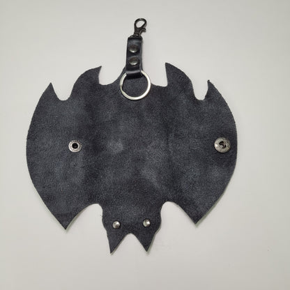 Porte clés en cuir chauve-souris