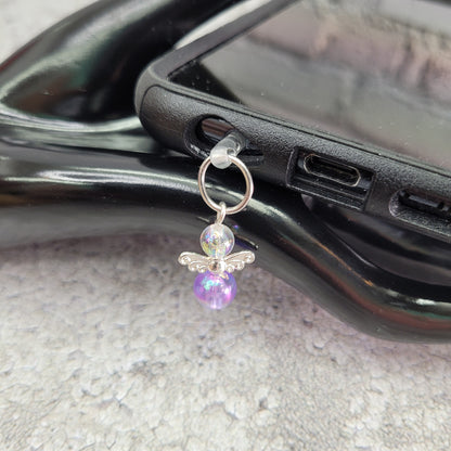 Pendentif ange pour cellulaire sur bouchon anti-poussière
