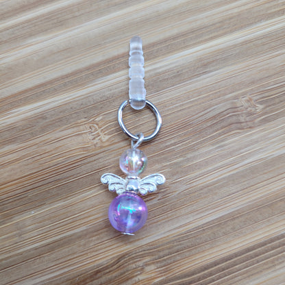 Pendentif ange pour cellulaire sur bouchon anti-poussière
