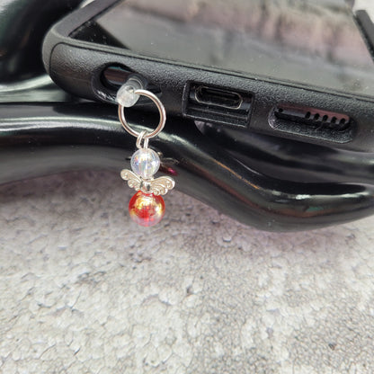 Pendentif ange pour cellulaire sur bouchon anti-poussière