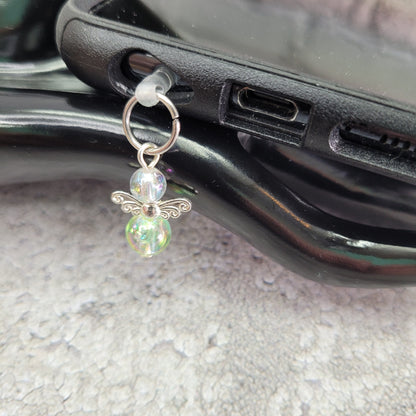 Pendentif ange pour cellulaire sur bouchon anti-poussière