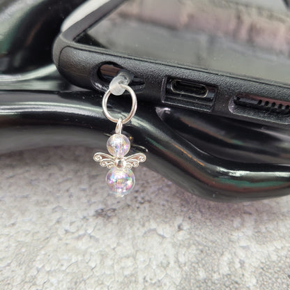Pendentif ange pour cellulaire sur bouchon anti-poussière