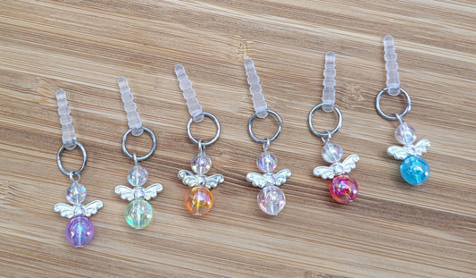 Pendentif ange pour cellulaire sur bouchon anti-poussière