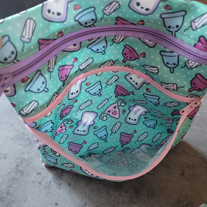 Sac imperméable à 2 compartiments distincts pour produits d'hygiènes (wetbag)