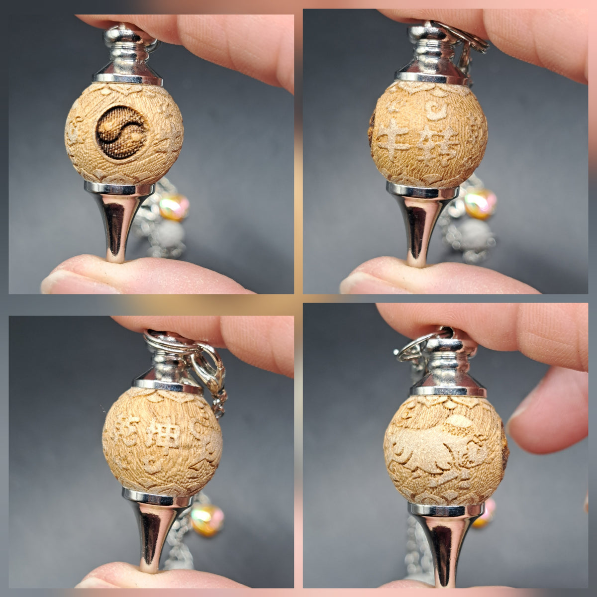 Pendule sculpté breloque ange