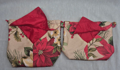 Ensemble de 4 sacs cadeaux origami en tissu