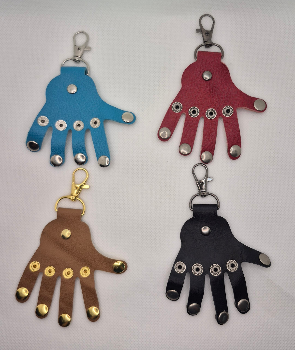 Porte-clés en cuir en forme de main