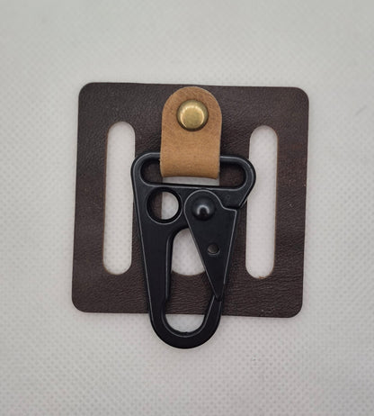 Support de ceinture avec mousqueton en cuir