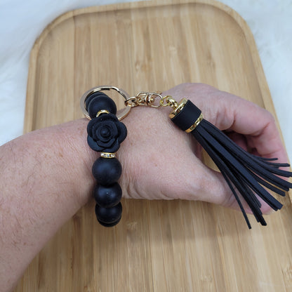 Bracelet porte-clé en perles de silicone
