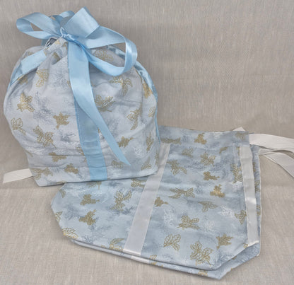Sac cadeau en tissu avec son ruban/boucle