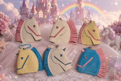 Têtes de licorne en cuir