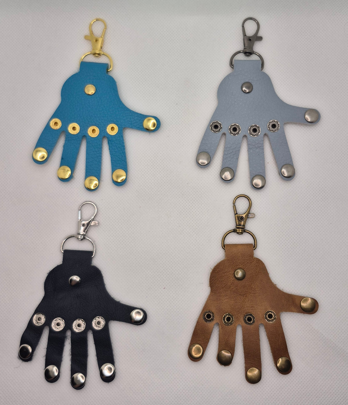 Porte-clés en cuir en forme de main