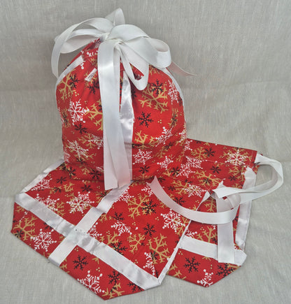 Sac cadeau en tissu avec son ruban/boucle