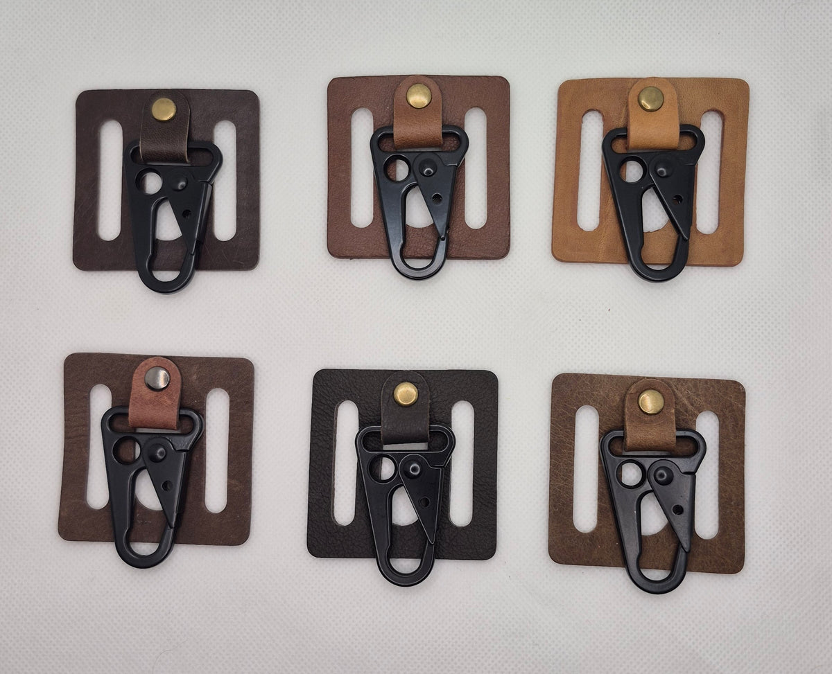 Support de ceinture avec mousqueton en cuir