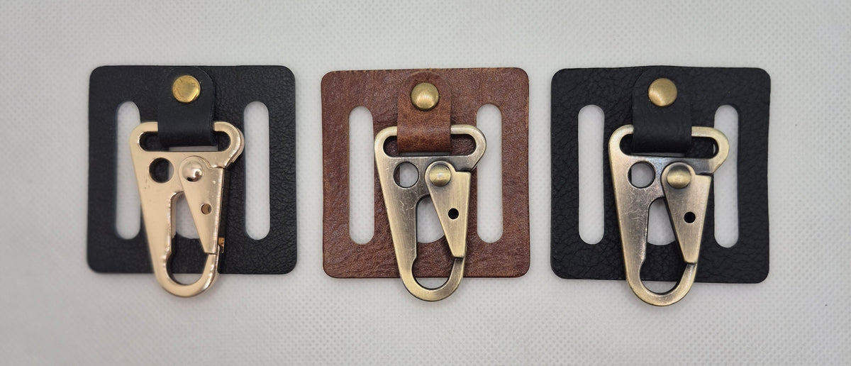 Support de ceinture avec mousqueton en cuir