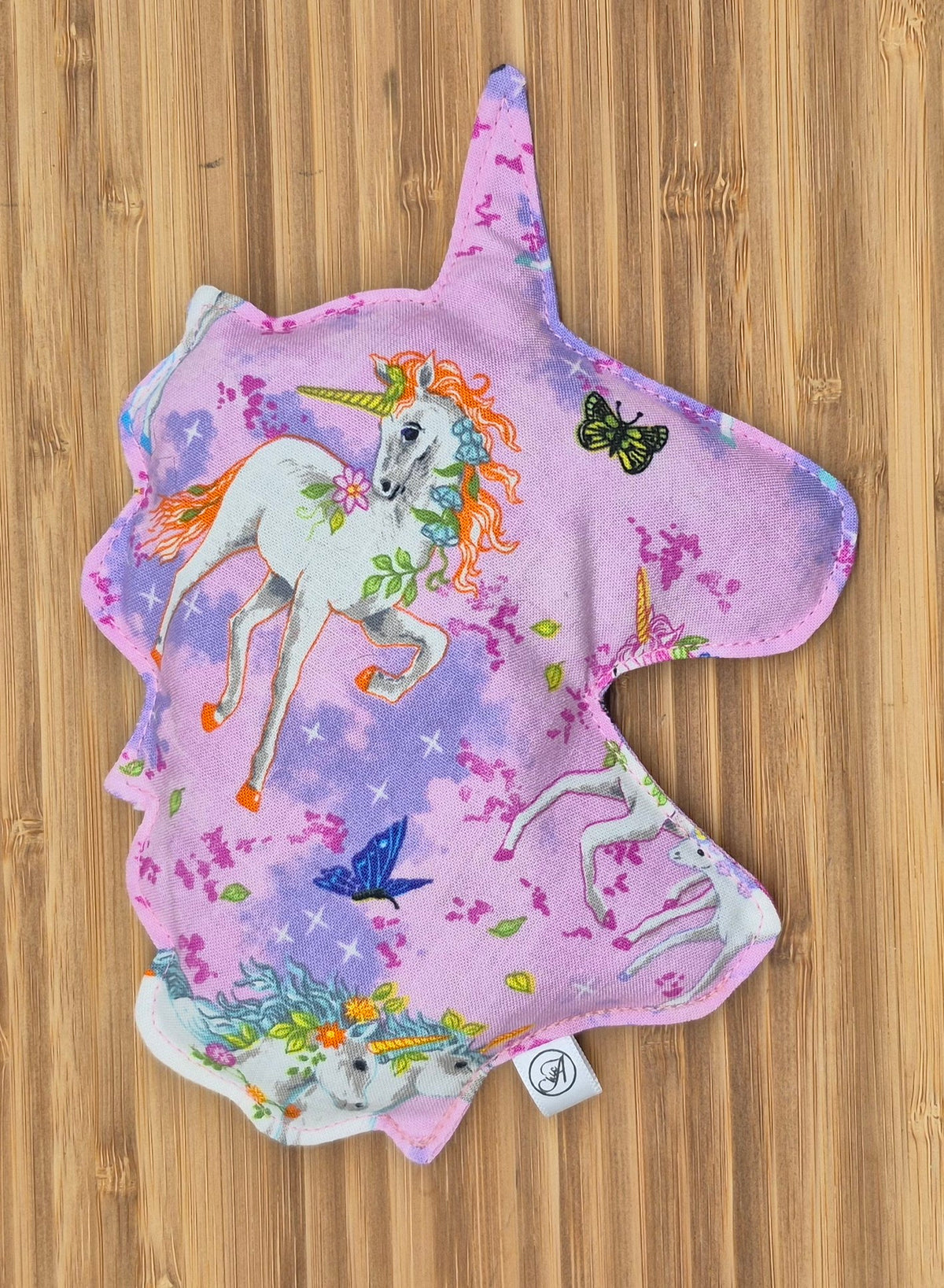 Bouillotte sèche en forme de licorne