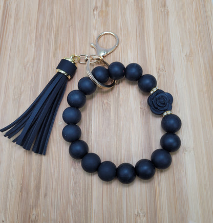 Bracelet porte-clé en perles de silicone