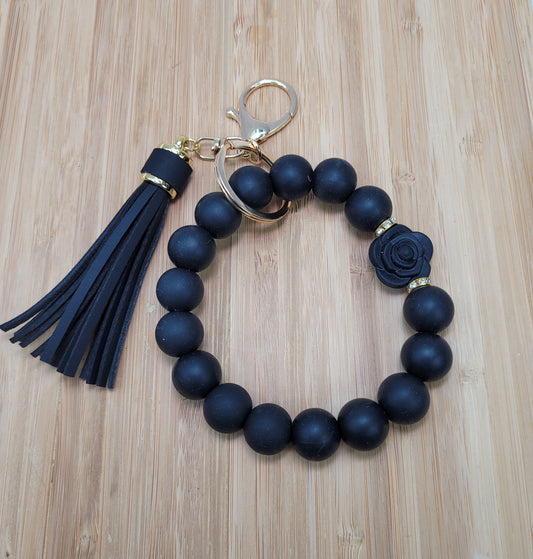 Bracelet porte-clé en perles de silicone