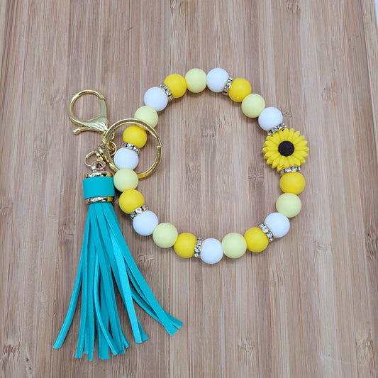 Bracelet porte-clé en perles de silicone