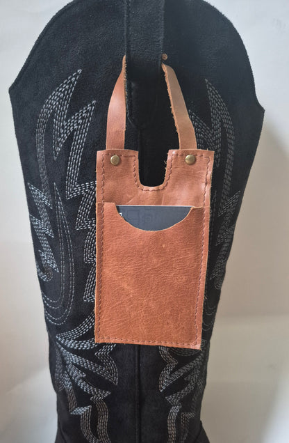 Porte cartes pour bottes en cuir