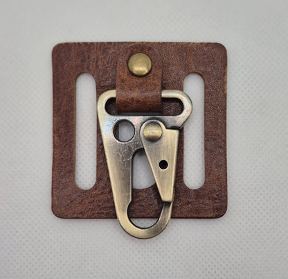 Support de ceinture avec mousqueton en cuir