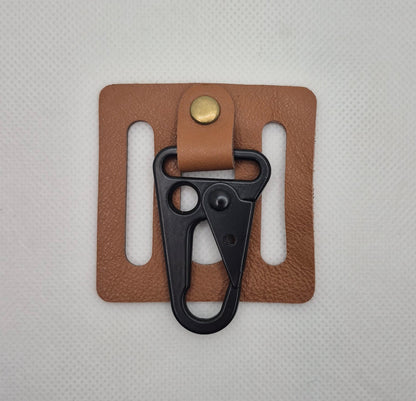 Support de ceinture avec mousqueton en cuir