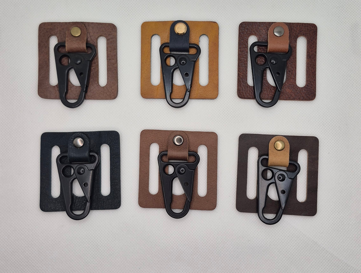 Support de ceinture avec mousqueton en cuir