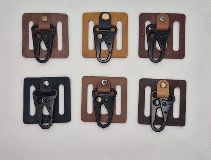 Support de ceinture avec mousqueton en cuir
