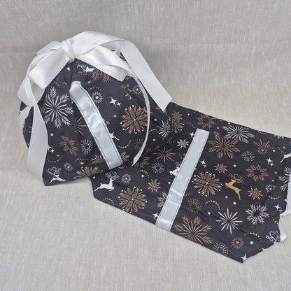 Sac cadeau en tissu avec son ruban/boucle