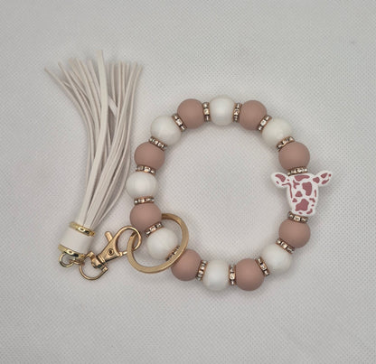 Bracelet porte-clé en perles de silicone
