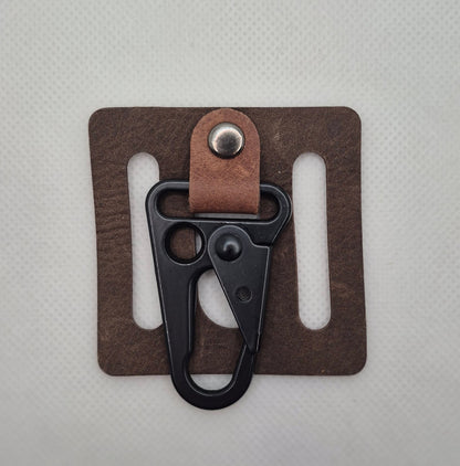 Support de ceinture avec mousqueton en cuir