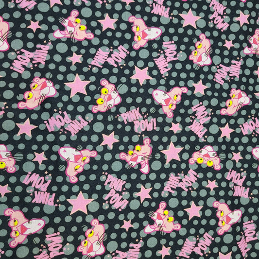 Tissu 100% coton Panthère rose