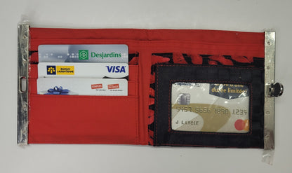 Portefeuille noir et rouge