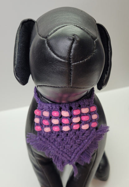 Foulard chat/chien en macramé