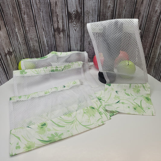 Ensemble de 4 sacs en filet pour fruits et légumes