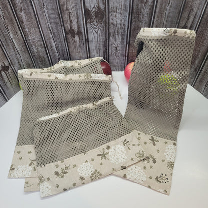 Ensemble de 4 sacs en filet pour fruits et légumes