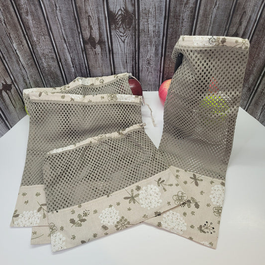 Ensemble de 4 sacs en filet pour fruits et légumes